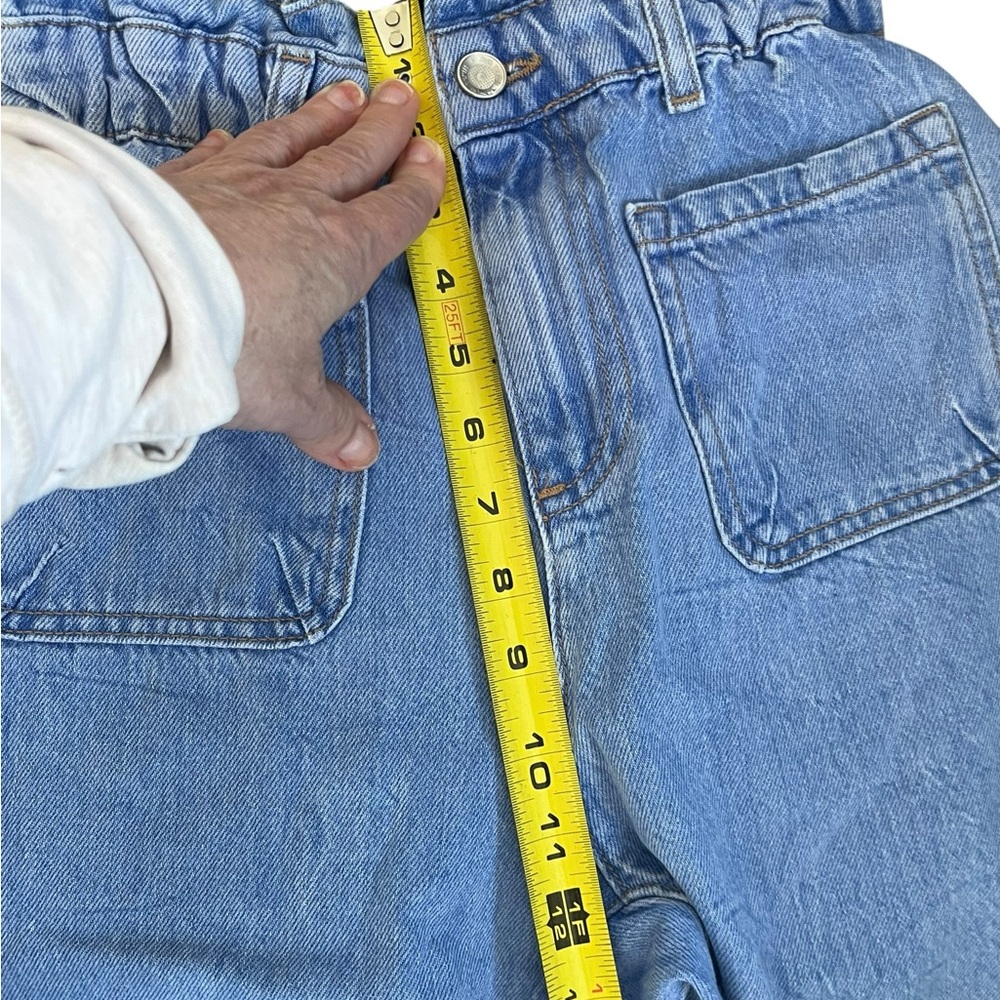 Zara Denim Paperbag Waist Jeans EUR 32 US 0 - High Rise Light Wash - Picture 5 of 11